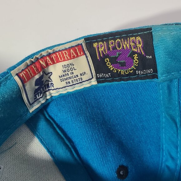 Vtg 90s Starter The Natural Tri Power Wool Carolina Panthers NFL Snapback Hat - Picture 6 of 8